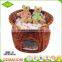 Custom comfortable nature large handmade 2 layer round willow wicker dog bed
