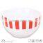 Red stripes crockery cereal bowl