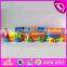 2015 Educational colorful pull along wooden block train toy for baby W05C018