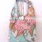 Wholesale Reusable Foldable Portable Folding Tote Shoulder Shopping Bag with small pouch