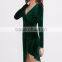 Guangzhou Wholesale Clothes OEM Deep V Neck Velvet Asymmetrical Dress