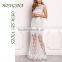 Sexy Nighty Off White Floral Applique Lace Maxi Dress for Women HSd7331