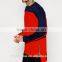 Hot Sale Fashion Streetwear Contrast 100% Cotton Longline Long Sleeve T Shirt with Side Zipper Blank Oversized T Shirt