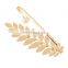 Elegant Golden Metal Leave Bracelet Crystal Bangle Simple Ring Bracelet