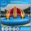 large inflatable double tube slide with pool, inflatable water park slides for sale
