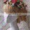 Aidocrystal Pink Goddess Flower Crown With Lace Bridal Wedding Party Hair Accessories