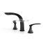 Bathroom 3 holes basin faucet brass matte black dual handle basin mixer tap