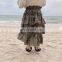5201 Kids clothing popular summer baby girls casual dress soft green long skirt