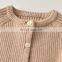Unisex plain color stripe romper knitting patterns for kids sweaters