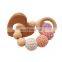 Baby Nursing Cartoon Animal Wooden bracelet Teether Chew on Beads Teething ring crochet beads