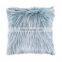 Repreve 100% polyester latest design Luxurious fashion blue Mongolian long hair long fur cushion for home decor