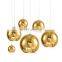 Classic Home Decor E27 Hanging Gold Round Bubble Ball Chandelier Nordic Glass Pendant Light