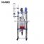 lab short path distillation device pyrex double layer stirred 20L glass reactor for chemical lab