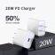 Travel Kits USB PD 18W 20W Wall Quick Charger Adapter Type C Fast Charger for iPhone USB C PD Power Charger with Cable
