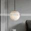 High Quality Bedside Nordic Alabaster Led Globe Pendant Light Cylinder Chandelier Hanging Lamp for Kitchen