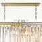 Modern American Crystal Glass Rod Pendants Chandelier Lighting Fixture For Living Room Dining Room Kitchen Island Foyer Lobby