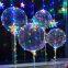 Wedding Party Bobo Balloons Set Wholesale Inflatable Glow LED Clear Light Up Balloons Kit With Sticks For Parties