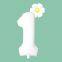 Small Daisy Flower Foil Balloons 40 Inch White Number 0-9 Large Figures Baby Shower Girl's Birthday Party Decorations Supplies