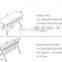 folding frame table for training room with moving castor