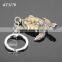 Three-dimensional Tortoise Shaped Zinc Alloy Plated Bronze Metal Sea Green Turtle Keychain