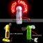 Best price and popular handheld mini led fan with Slogan Message