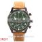 Smooth Olive dial brushed case 1/10 Second window stainless stainless steel chronograph watch 5atm