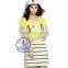 Custom wholesale yarn dyed cotton girls casual dresses with printing
