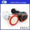 Corporate giveaways mini dual usb car charger with epoxy led lighting logo