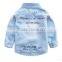 New design fashion cotton casual long sleeve boy fancy shirt jeans kids 2016