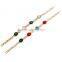 Elegant Linking Bracelet with red and blue Rhinestone Crystal with women gold bracelets 18k yellow
