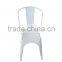 Industrial Metal Side Chair Gloss Finish Dinning Colorful Stackable Chair