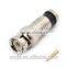 BNC male head turn RG59 connector high quality for cctv camera