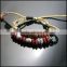 Fashionable design stretchable shambala bead genuine leather cord lucky bali bracelet