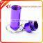 Customized Promotional Useful Purple Mini Round Bottom Box Keychain with Carabiner
