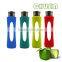 High-grade Borosilicate Glass Water Bottle With BPA Free Silicone Sleeve and PP Handle