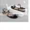 CX303 ladies best flat sandals with glossy ornament