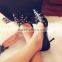2015 Ladies Fashion Shoes Dress High Heel Leather Shoes Sexy Black Heels CP6675