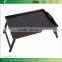 Lacquered Black Bamboo Bed Tray , Breakfast Desk with foldable legs