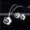 2016 New Earring Women Silver Stainless Steel Crystal Jewelry Set Cloud Pendant Necklace