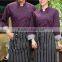 Fashion stand Collar Long Sleeve Waiter and waitress dark purple shirt and black pant for Cafe Hotel Bar Uniform
