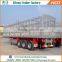 3 axle 40 ton 60 ton high drop side board cattle gated stake steel cage cargo fence semi trailer for sale