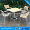 Hot sale teakwood and Aluminum frame dining table set