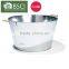 Large Galvanized metal oval party tubs ice bucket with wood handles