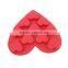 red love heart shaped silicone ice cube tray