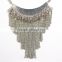 New design Bohemian style multi chain tassel crystal pendant necklaces
