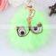evil eye faux fur pom pom keychain bag charms fake fur glasses bag charms car hangers imitation fur ball keychain gifts