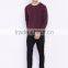 Maroon Sweatshirt Round Neck Long Sleeves Custom Color Plain Mens Casual Autumn Sweater 260G Cotton Fleece Fashion Solid Sweater