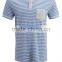 MGOO New Design Two Buttons Mens Polo Shirt Stripe Printing Pique Polo Shirts With Customized Logo