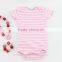 Newborn Baby Clothes Flutter Sleeve Stripes Wholesale Boutique Fashion Girl Romper