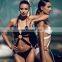 Europe And America Solid Color Sexy Circular Ring Siamese Swimming Suit